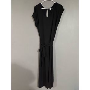 Old Navy Black Wide Leg Short Sleeve Jumpsuit Tie Waist Keyhole Back XL